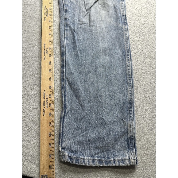 VTG Wrangler Blues WB902GI Jeans Mens 33x32 Blue Denim Light Wash Straight Leg - Picture 14 of 15
